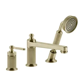 Gessi Venti20 Смеситель для ванны набортный на 3 отв., цвет: brushed brass PVD 65037#727