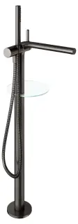 Keuco Edition 400 Смеситель для ванны, напольный, ручной душ, шланг, излив 81,7см, цвет:титан черный 51527 350100