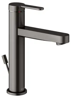 Keuco Ixmo Смеситель для раковины рычажный 130, с д/к и гарнитуром для слива, цвет: титан черный 59501 353001