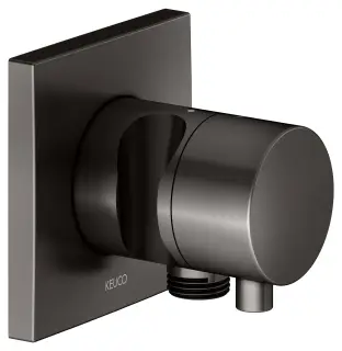 Keuco Ixmo Запорный вентиль с выпуском для шланга и держателем, внешняя часть, цвет: титан черный 59541 351202