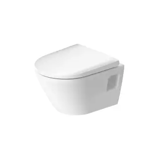 Duravit D-Neo Унитаз подвесной 37x48 см безободковый с крышкой микролифт, цвет: белый глянцевый 45870900A1 (2587090000+0021690000)