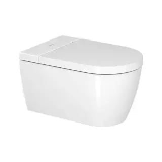 Duravit Starck F Унитаз подвесной 37.5x57.5 см безободковый с крышкой и биде, цвет: белый глянцевый 650001012004310 (2510092000+612000012000310)