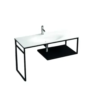 Kerasan Shape Louise Консоль под раковину 100x50 см, напольная с черной полкой, цвет: Nero matt 9333K3