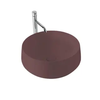 Kerasan F10 Раковина чаша d43x16h см, без перелива и отверстия под смеситель, цвет: Borgogna matt 460475