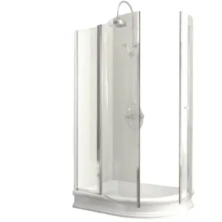 Kerasan Retro Душевое ограждение 80x120x187h см, для углового душевого поддона справа, цвет: Cromo 9137T0cr