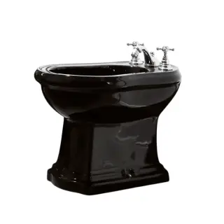 Kerasan Retro Биде напольное 38,5x60 см, с 1 отверстием под смеситель, цвет: Nero lucido 102004 nero*1