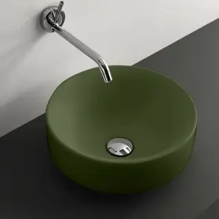 Kerasan Cento Раковина чаша d35x18h см, без перелива, цвет: Verde matt 355811