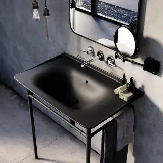 Kerasan The new yorker Консоль под раковину 100x53x85h см, напольная, цвет: Nero matt 927631