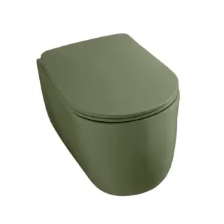 Kerasan Nolita Унитаз подвесной 55x35 см, безободковый, смыв торнадо, цвет: Verde matt 531511