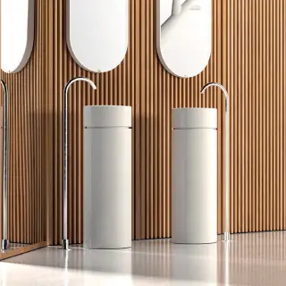 Kerasan Oke Пьедестал для раковины с креплением WB5N, слив в пол, цвет: Bianco 557201