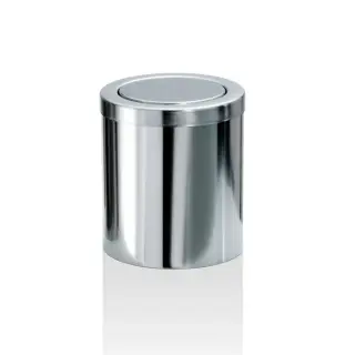 Decor Walther Universal Корзина для бумаги с крышкой, напольная, 15х15х16h cм, цвет: полиров. сталь 0611070