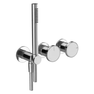 Gessi Origini Смеситель для ванны на 2 потребителя, ручной душ, шланг, внешняя часть, цвет: chrome 66036#031