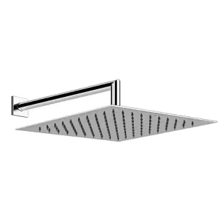 Gessi Emporio Shower Верхний душ 30x30 см 1 вид струи, кронштейн настенный 35 см, цвет: mirror steel 47250#238