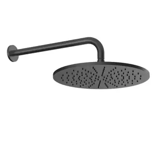Gessi Emporio Shower Верхний душ 30 см 1 вид струи, кронштейн настенный 36,8 см, цвет: matte black 47384#299