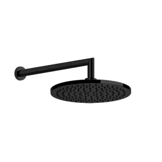 Gessi Emporio Shower Верхний душ 20 см 1 вид струи, кронштейн настенный 34,7 см, цвет: matte black 47284#299