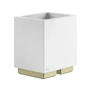 Gessi Inverso/Rettangolo Стакан настольный, белый керамический, цвет: brushed brass PVD 20831#727