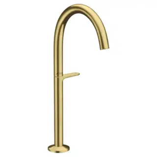 Axor One Смеситель для раковины высокий на 1 отверстие с донным клапаном, цвет: шлифованная латунь 48030950