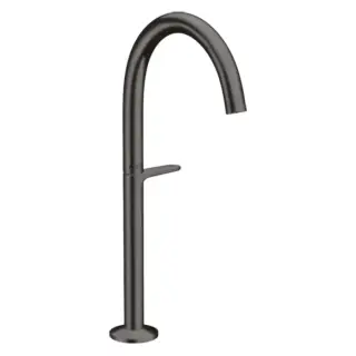 Axor One Смеситель для раковины высокий на 1 отверстие с донным клап., цвет: шлифованный черный хром 48030340