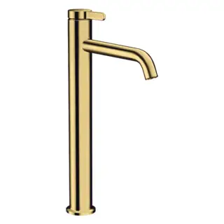 Axor One Смеситель для раковины высокий на 1 отверстие с донным клапаном, цвет: полированное золото 48002990