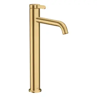 Axor One Смеситель для раковины высокий на 1 отверстие с донным клапаном, цвет: шлифованное золото 48002250