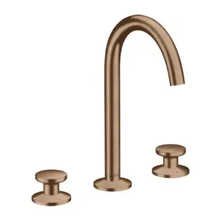 Axor One Смеситель для раковины на 3 отверстия с донным клапаном, цвет: шлифованное розовое золото 48070310