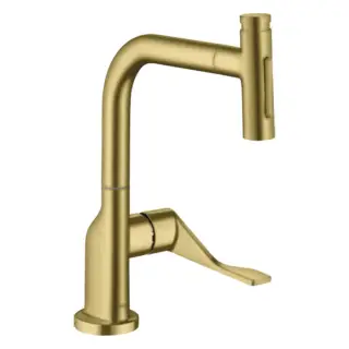 Axor Citterio Смеситель для кухни с выдвижным изливом, однорычажный, цвет: шлифованная латунь 39862950