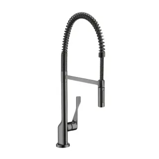 Axor Citterio Смеситель для кухни с гибким изливом, однорычажный, цвет: шлифованный черный хром 39840340