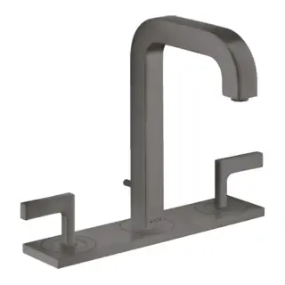 Axor Citterio Смеситель для раковины на 3 отверстия с донным клап., цвет: шлифованный черный хром 39136340