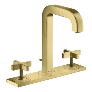 Axor Citterio Смеситель для раковины на 3 отверстия с донным клапаном, цвет: шлифованная латунь 39134950