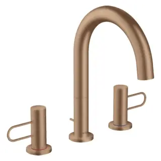 Axor Uno Смеситель для раковины на 3 отверстия с донным клапаном, цвет: шлифованное розовое золото 38054310