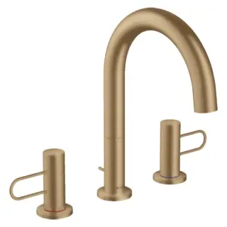 Axor Uno Смеситель для раковины на 3 отверстия с донным клапаном, цвет: шлифованная бронза 38054140