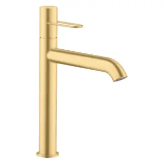 Axor Uno Смеситель для раковины высокий с донным клапаном на 1 отверстие, цвет: шлифованное золото 38032250