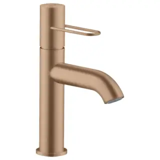 Axor Uno Смеситель для раковины на 1 отверстие с донным клапаном, цвет: шлифованное розовое золото 38026310