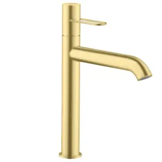 Axor Uno Смеситель для раковины высокий с донным клапаном на 1 отверстие, цвет: шлифованная латунь 38032950