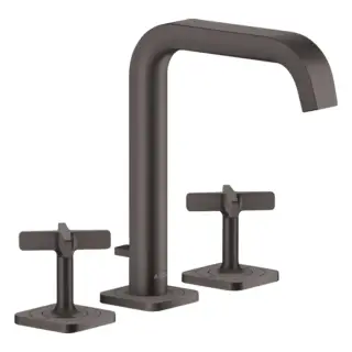 Axor Citterio E Смеситель для раковины на 3 отверстия с дон. клап., цвет: шлифованный черный хром 36108340