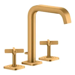 Axor Citterio E Смеситель для раковины на 3 отверстия с донным клапаном, цвет: шлифованное золото 36108250