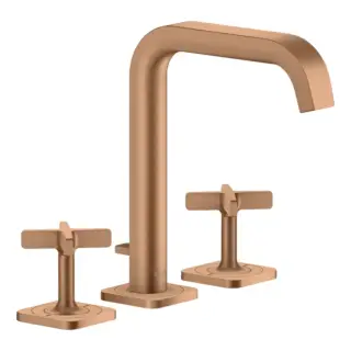 Axor Citterio E Смеситель для раковины на 3 отверстия с донным клапаном, цвет: шлифованная бронза 36108140
