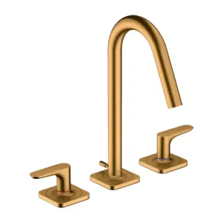 Axor Citterio M Смеситель для раковины на 3 отверстия с донным клапаном, цвет: шлифованное золото 34133250