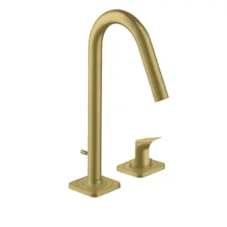 Axor Citterio M Смеситель для раковины высокий на 2 отверстия с дон. клап., цвет: шлифованная латунь 34132950