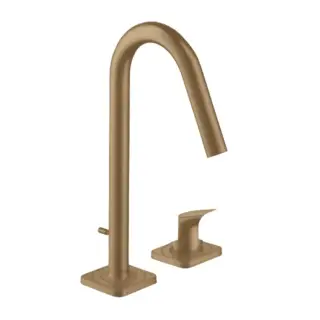 Axor Citterio M Смеситель для раковины высокий на 2 отверстия с дон. клап., цвет: шлифованная бронза 34132140