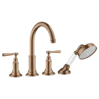 Axor Montreux Смеситель на борт ванны, с ручным душем, внешняя часть, цвет: шлиф. розовое золото 16554310