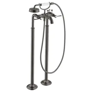 Axor Montreux Смеситель для ванны напольный с двумя рычаговыми рукоятками, цвет: шлиф. черный хром 16553340