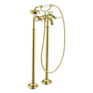 Axor Montreux Смеситель для ванны напольный с двумя рычаговыми рукоятками, цвет: шлифованная латунь 16553950