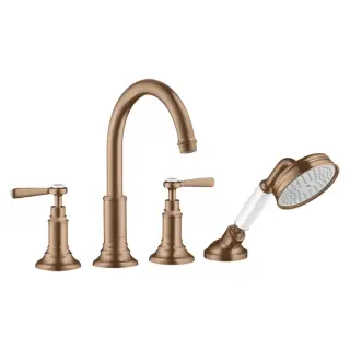 Axor Montreux Смеситель на борт ванны, с ручным душем, внешняя часть, цвет: шлиф. розовое золото 16550310