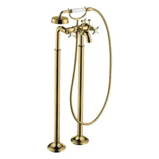 Axor Montreux Смеситель для ванны напольный с двумя крестообр. рукоятками, цвет: полир. золото 16547990