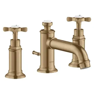 Axor Montreux Смеситель для раковины на 3 отверстие с донным клапаном, цвет: шлифованная бронза 16536140