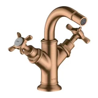 Axor Montreux Смеситель для биде двухвентильный на 1 отверстие с донным клапаном, цвет: бронза 16520140