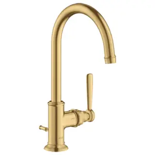 Axor Montreux Смеситель для раковины высокий на 1 отверстие с донным клап., цвет: шлифованное золото 16517250