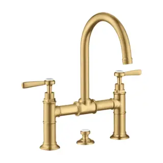 Axor Montreux Смеситель для раковины на 3 отверстие с донным клапаном, цвет: шлифованное золото 16511250