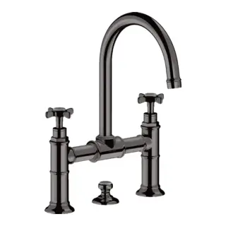 Axor Montreux Смеситель для раковины на 3 отверстие с донным клап., цвет: полированный черный хром 16510330